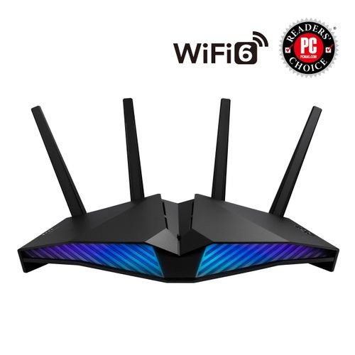 Router wireless asus rt-ax82u, gigabit, dual band, wifi 6, 5400 mbps, 4 antene externe (negru)