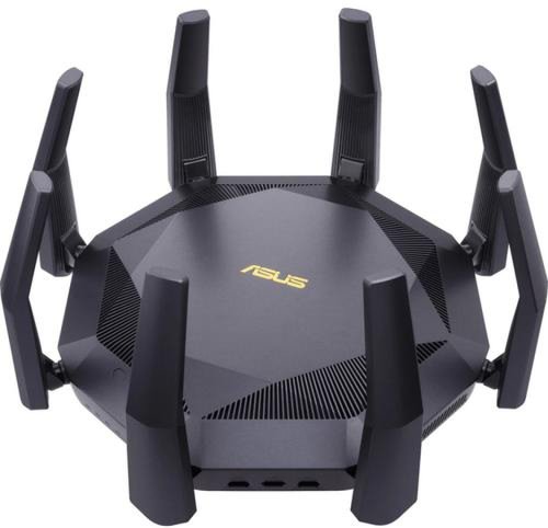 Router wireless asus rt-ax89x, gigabit, wifi 6, dual band, 6000 mbps, 8 antene externe (negru)