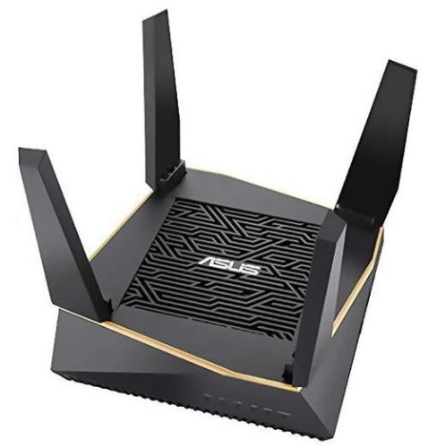 Router wireless asus rt-ax92u, gigabit, tri band, 6100 mbps, 4 antene externe, 2 antene interne (negru)