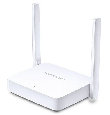 Router wireless mercusys mw301r, 300 mbps, 2 porturi 10/100 mbps, 2 antene externe (alb)