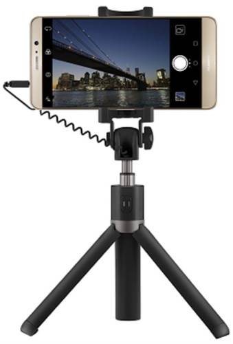 Selfie stick trepied huawei af14, cu suport de telefon, declansator pe maner (negru)