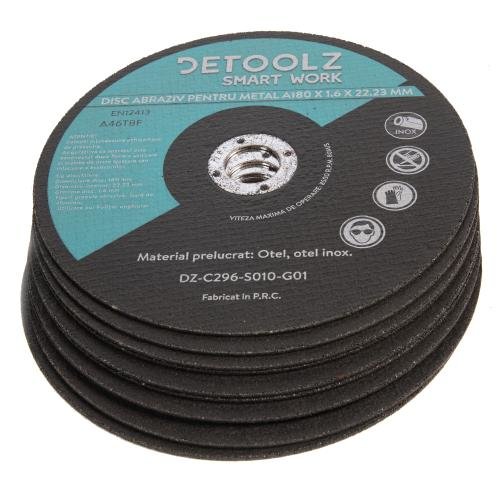 Set 10 discuri abrazive pentru metal detoolz dz-c296-s010-g01, 180 mm