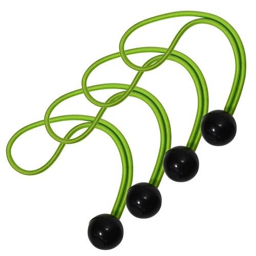 Set 4 buc coarda elastica masterlock 20 cm cu bila 25 mm, verde