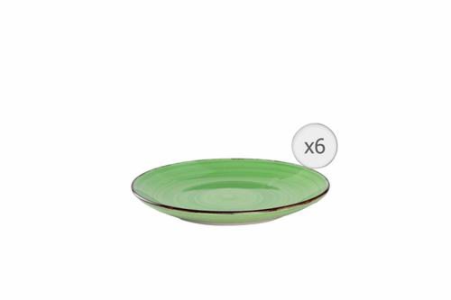 Set farfurii desert heinner gala green hr-wdf-v196, ceramica, 19 cm, 6 piese (verde/negru)