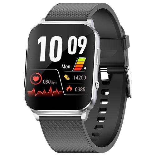 Smartwatch isen ep03, 1.83inch ips hd, ecg, ritm cardiac, presiune sanguina, glicemie, oxigen, monitorizare somn, bt v5.1, ip67, 185mah, argintiu