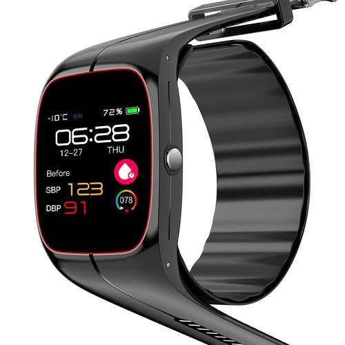 Smartwatch isen watch p20, 1.3inch hd, tensiometru cu manseta gonflabila, monitorizare familie, ritm cardiac, temperatura, oxigen, 220mah, negru