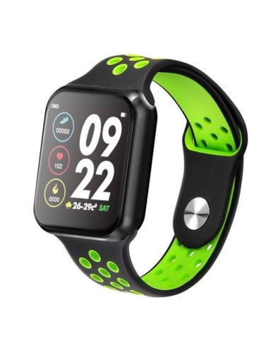 Smartwatch iuni f8, bluetooth, display 1.3inch tft, bluetooth, notificari, pedometru, memento sedentarism, bratara silicon (negru/verde) 