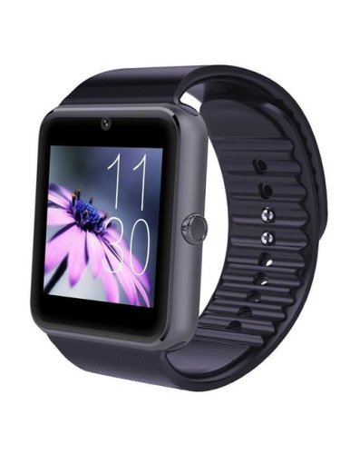 Smartwatch iuni gt08, capacitive touchscreen 1.54inch, procesor dual-core 1.2ghz, 128mb ram, bluetooth, bratara silicon, camera foto, functie telefon (negru) 