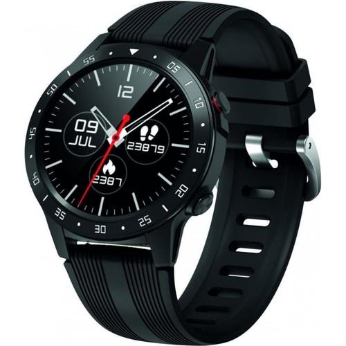 Smartwatch maxcom fw37 argon, gps, bratara tpu, ecran ips 1.30”, bluetooth, ip67, android / ios (negru) + 2 curele