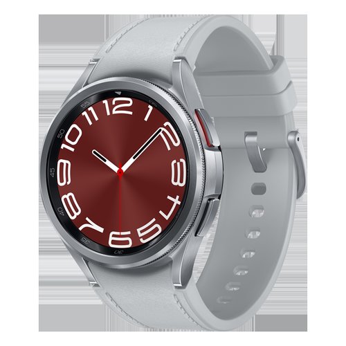 Smartwatch samsung watch 6 classic sm-r955 4g lte, ecran amoled 1.31inch, 2gb ram, 16gb flash, bluetooth 5.3, carcasa otel, 43mm, waterproof 5atm (argintiu)