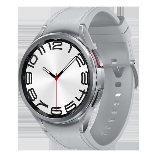 Smartwatch samsung watch 6 classic sm-r965 4g lte, ecran amoled 1.47inch, 2gb ram, 16gb flash, bluetooth 5.3, carcasa otel, 47mm, waterproof 5atm (argintiu)