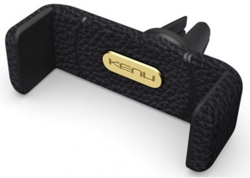 Suport auto telefon kenu airframe+ leather, pentru telefoane pana la 6 inch, prindere de orificiul de aerisire (negru)