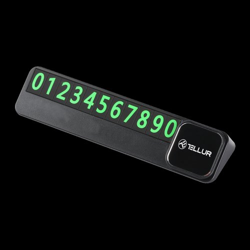 Suport numar telefon tellur basic pentru parcare temporara, plastic (negru)