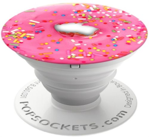 Suport universal popsockets cu stand adeziv, model pink donut