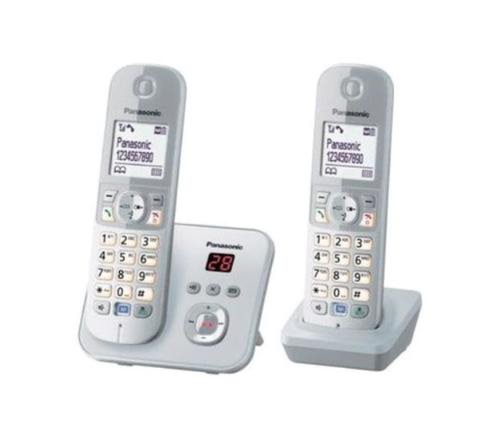 Telefon dect panasonic twin kx-tg6822gs, robot telefonic, caller id (argintiu)