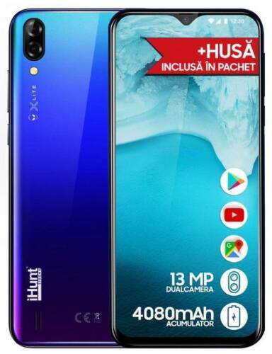 Telefon mobil ihunt alien x lite 2020, procesor quad-core 1.3ghz, ips 6.1inch, 1gb ram, 16gb flash, camera duala 13+5mp, wi-fi, 3g, dual sim, android (albastru)