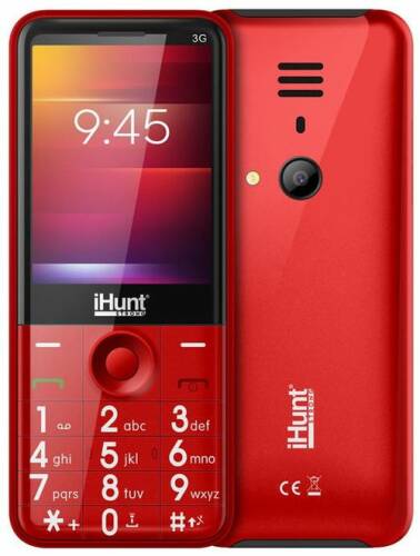 Telefon mobil ihunt i3 3g, 2.8-inch display, dualsim, 3g, radio fm, bluetooth, lanterna, baterie 1450mah, camera (rosu)