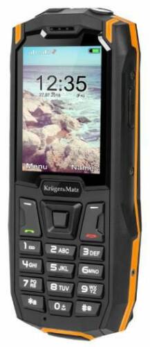 Telefon mobil kruger&matz iron 2s, ecran 2.4inch, 64mb ram, 128mb flash, 2mp, wi-fi, 3g, dual sim (negru/portocaliu)