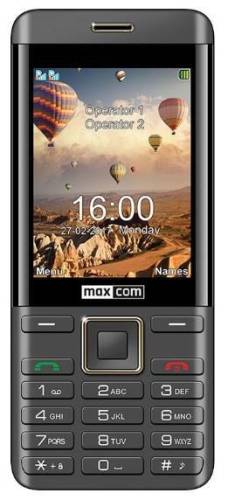 Telefon mobil maxcom mm236, ecran 2.8inch, dual sim, 2g (negru/auriu)