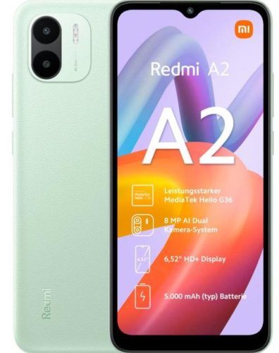 Telefon mobil xiaomi redmi a2, procesor mediatek helio g36 octa-core, ips lcd capacitive touchscreen 6.52inch, 3gb ram, 64gb flash, camera duala 8+0.08mp, wi-fi, 4g, dual sim, android (verde)