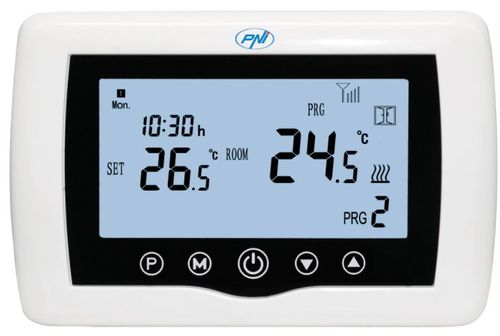 Termostat inteligent pni ct36, wifi, histerezis 0.2 grade c, control centrala termica, programare control temperatura, display (alb)