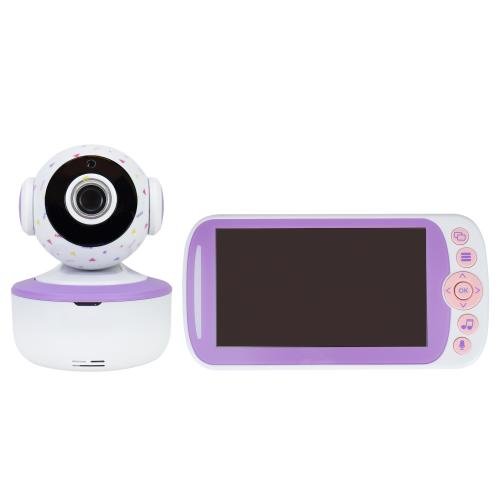 Video baby monitor pni star ptz ecran 5 inch wireless, senzor temperatura, acumulator 1500mah, vizibilitate nocturna (alb/mov)