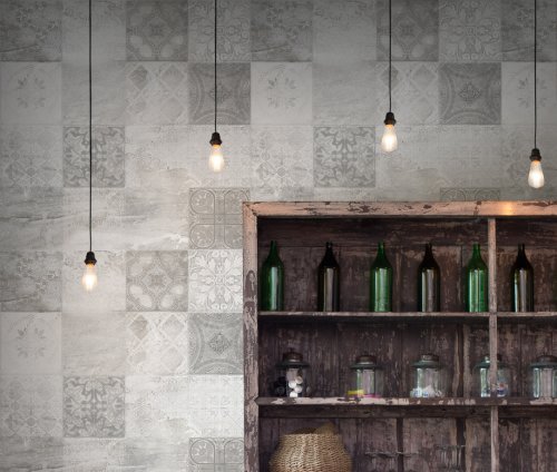 Tapet designer parlour (vintage tile) - feathr 