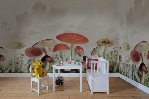 Tapet mushrooms, color, rebel walls