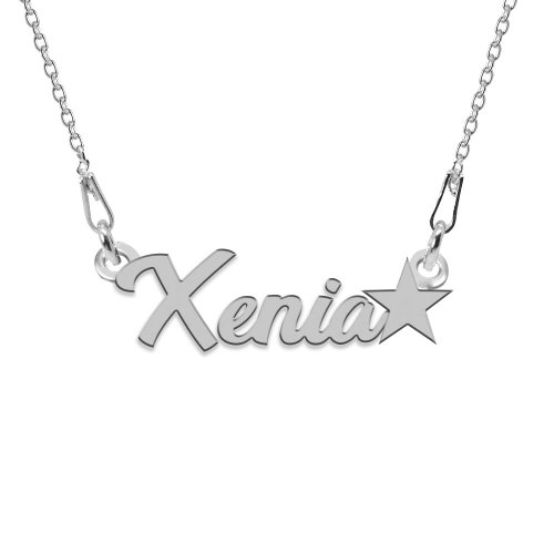 Colier argint, steluta, nume xenia , 45 cm