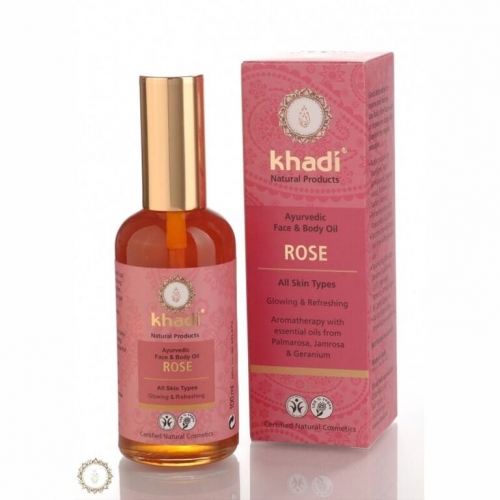 Ulei Khadi cu trandafiri - toate tipurile de piele (ten si corp), 100 ml