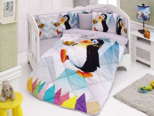 Set pentru patut de bebelusi colors of fashion penguen