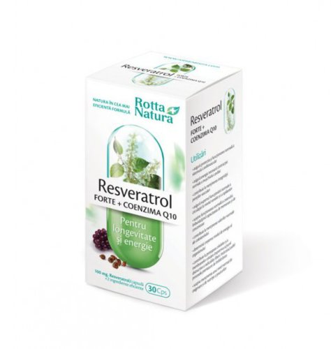 Resveratrol forte + coenzima q10, rotta natura, 30cps
