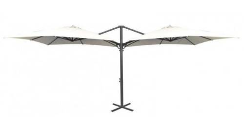 Umbrela de soare cu 2 palarii, 300 x 300 cm, crem