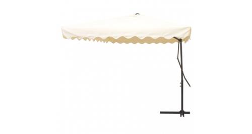 Umbrela de soare suspendata, stalp otel, 250x250 cm, crem
