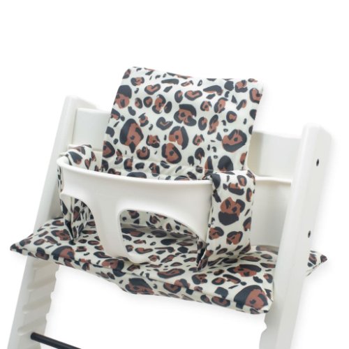 Jollein pernă pentru scaun înalt de copii, maro, model leopard 