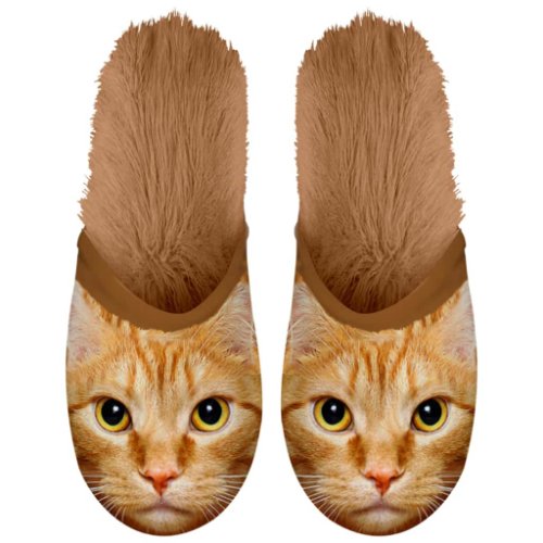 Plenty gifts papuci de pluș cu animale pisică maro, 39-42, 42553