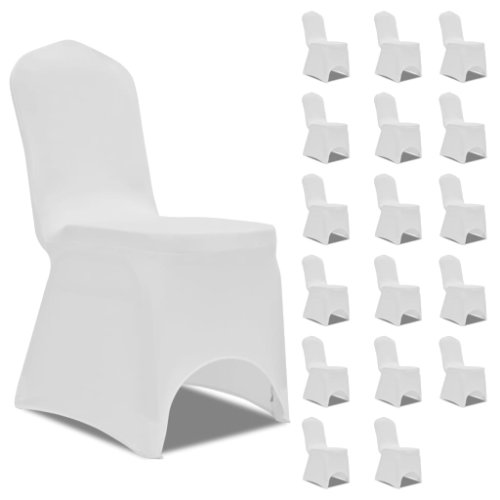 Vidaxl huse de scaun elastice, 18 buc., alb