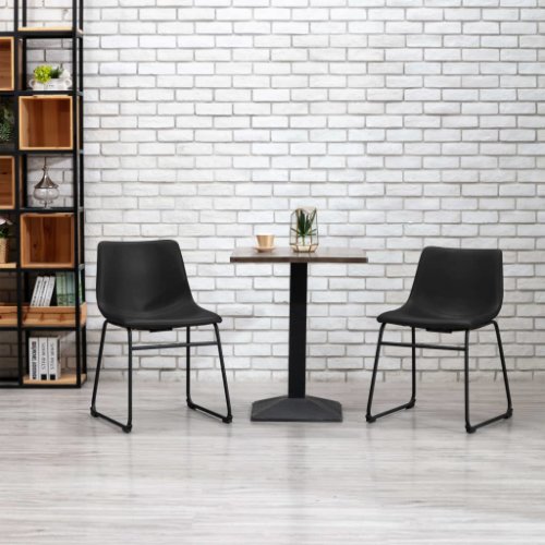 Vidaxl scaun de bucătărie, negru, piele ecologică