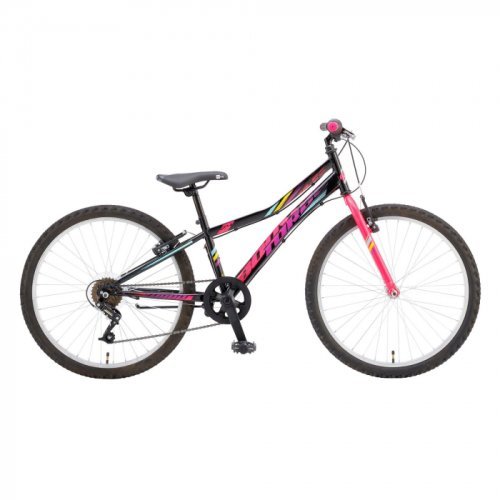 Bicicleta copii booster turbo - 24 inch, negru-roz