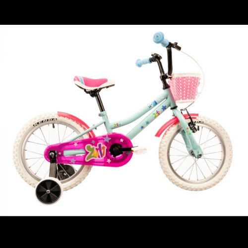Bicicleta copii gasca zurli - 16 inch, turcoaz-roz