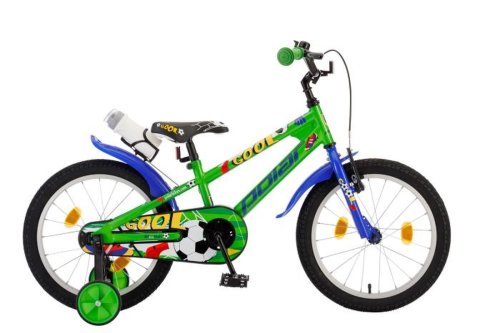 Bicicleta copii polar 2023 footbal - 18 inch, verde-albastru
