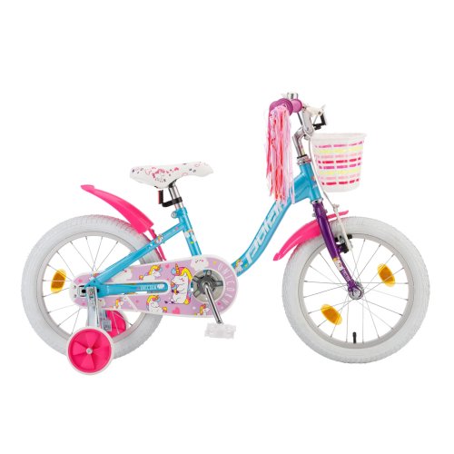 Bicicleta copii polar 2023 unicorn - 16 inch, albastru-roz