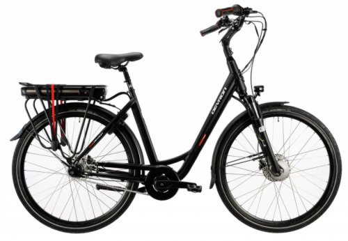 Bicicleta electrica devron 28124 - 28 inch, m, negru mat