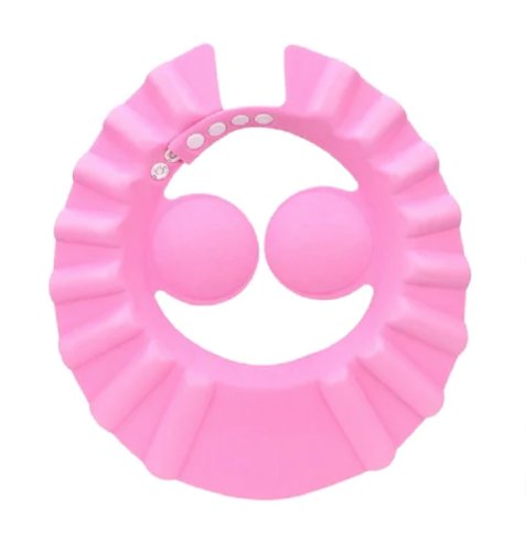 Palarie tip aparatoare pentru ochi si urechi pentru spalat pe cap si protectie solara pentru bebelusi roz