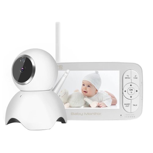 Mboss Baby monitor wireless bs-w50p, ecran 5.0″, monitorizare audio – video, monitorizare temperatura, comunicare bidirectionala, cantece, night vision, baterie incorporata