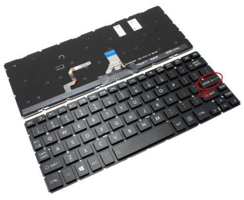 Tastatura toshiba satelite radius 11 l10w-b-00d iluminata layout us fara rama enter mic