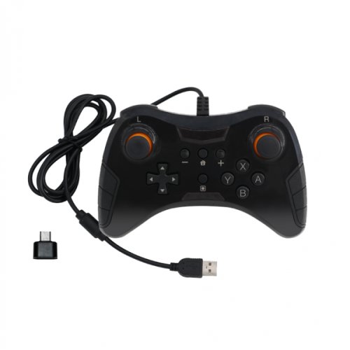 Controller joystick cu fir usb gamepad dobe tns-901 pentru nintendo switch pro negru