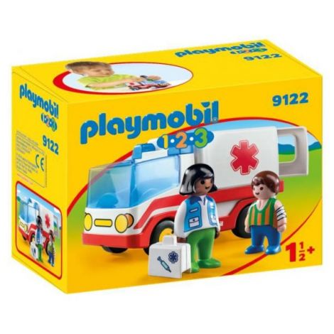 Playmobil 1.2.3. ambulanta si echipajul de salvare