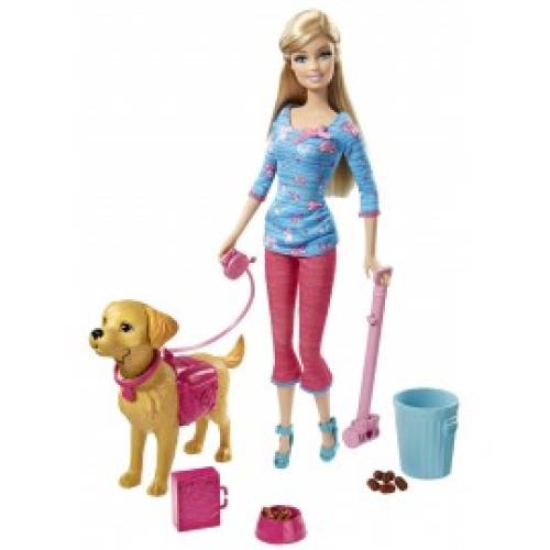 Barbie invata catelul la litiera