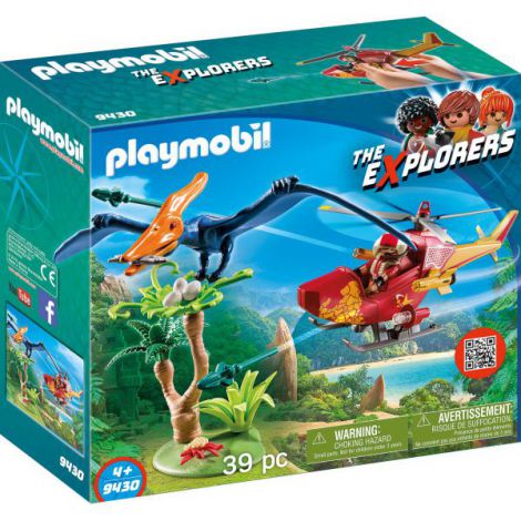 Playmobil Cercetator - elicopter si pterodactyl